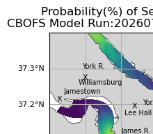 NOAA James River jellyfish map for today, James City County
