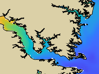 VIMS jellyfish map for today, Lancaster County