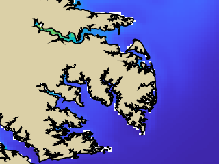 VIMS jellyfish map for today, Mathews County
