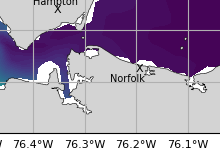 NOAA James River jellyfish map for today, Norfolk