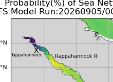 NOAA Rappahannock River jellyfish map for today, Richmond County
