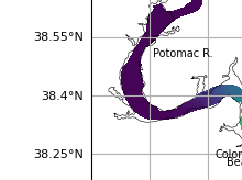 NOAA Potomac River jellyfish map for today, Stafford County