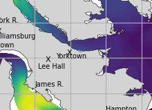 NOAA James River jellyfish map for today, York County