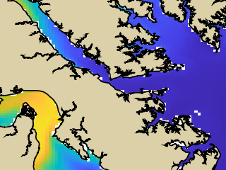VIMS jellyfish map for today, Yorktown